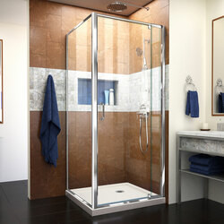 DreamLine DL-6715-22-01CL The DreamLine Flex pivot shower enclosure and SlimLine base kit offers modern appeal at a budget friendly price point. The versatile Flex model combines cutting-edge pivot hardware, simple installation and dependable