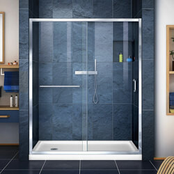 DreamLine DL-6970L-01CL The DreamLine Infinity-Z sliding shower or tub door offers classic style with a modern touch. The Infinity-Z will transform your bathroom with a beautiful balance of functionality, elegance and sophistication. A variety of