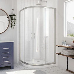 DreamLine DL-6702-04CL The DreamLine Prime sliding shower enclosure and base kit adds style and bold design to your shower space. The neo round sliding style of the Prime enclosure can fit into virtually any corner, making it perfect for smaller to