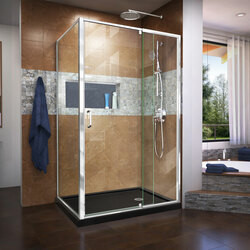 DreamLine DL-6719R-88-01 The DreamLine Flex pivot shower enclosure and SlimLine base kit offers modern appeal at a budget friendly price point. The versatile Flex model combines cutting-edge pivot hardware, simple installation and dependable