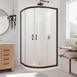 DreamLine DL-6702-22-06FR The DreamLine Prime sliding shower enclosure and base kit adds style and bold design to your shower space. The neo round sliding style of the Prime enclosure can fit into virtually any corner, making it perfect for smaller