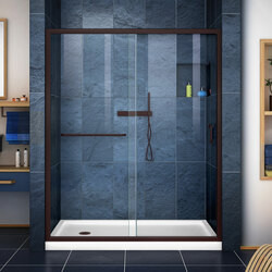DreamLine DL-6970L-06CL The DreamLine Infinity-Z sliding shower or tub door offers classic style with a modern touch. The Infinity-Z will transform your bathroom with a beautiful balance of functionality, elegance and sophistication. A variety of
