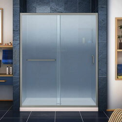 DreamLine DL-6971C-22-04F The DreamLine Infinity-Z sliding shower or tub door offers classic style with a modern touch. The Infinity-Z will transform your bathroom with a beautiful balance of functionality, elegance and sophistication. A variety of