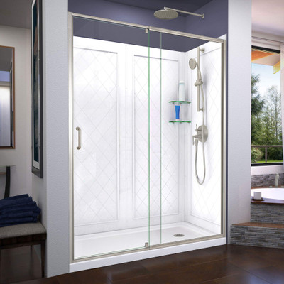DreamLine DL-6227R-04 Flex Pivot Shower Door Kit with SlimLine Base and Q-Wall Backwall