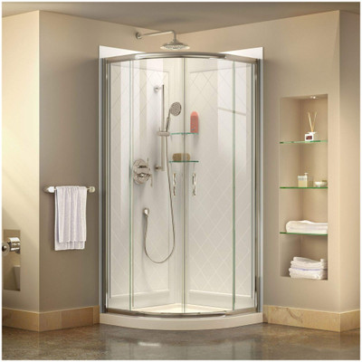 DreamLine Prime DL-6152-01CL Neo Round Sliding Shower Enclosure & Base Kit