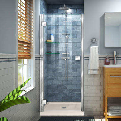 DreamLine Lumen Semi-Framed Swing Shower Door with SlimLine Base Kit DL-533442-22-01