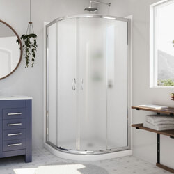 DreamLine DL-6153-01FR The DreamLine Prime sliding shower enclosure and base kit adds style and bold design to your shower space. The neo round sliding style of the Prime enclosure can fit into virtually any corner, making it perfect for smaller to