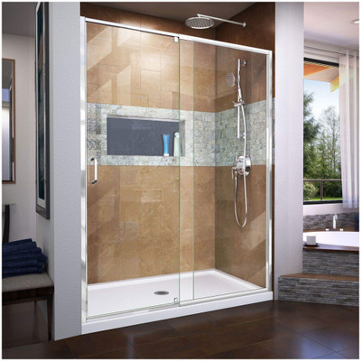 DreamLine Flex DL-6224C-01 Pivot Shower Door and SlimLine Base Kit