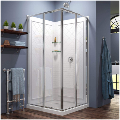 DreamLine DL-6150-01 Cornerview Corner Shower Enclosure Kit with SlimLine Base
