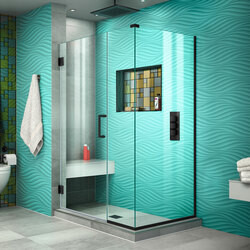 DreamLine SHEN-24380300-09 The DreamLine Unidoor Plus is a frameless hinged shower door or enclosure that is perfectly designed for today’s contemporary trends. With modern appeal and sleek clean lines, the Unidoor Plus adds a touch of timeless style