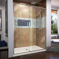 DreamLine DL-6225C-22-04 The DreamLine Flex pivot shower door and SlimLine base kit offers modern appeal at a budget friendly price point. The versatile Flex model combines cutting-edge pivot hardware, simple installation and dependable performance.