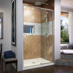 DreamLine DL-6221C-22-04 The DreamLine Flex pivot shower door and SlimLine base kit offers modern appeal at a budget friendly price point. The versatile Flex model combines cutting-edge pivot hardware, simple installation and dependable performance.