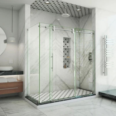 DreamLine Enigma-XO SHEN-6134602-08 Frameless Shower Door Enclosure with Stainless Steel Hardware