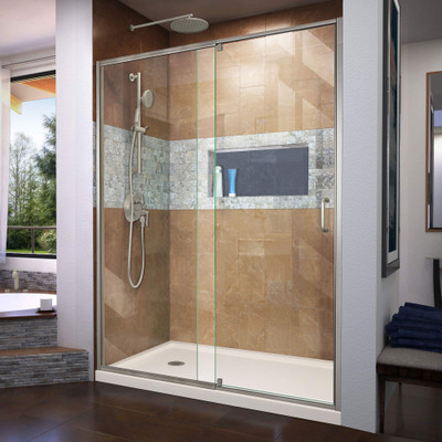 DreamLine Flex DL-6223L-22-04 Pivot Shower Door & SlimLine Base Kit