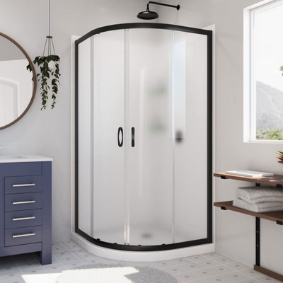DreamLine Prime DL-6152-09FR Neo Round Sliding Shower Enclosure and Base Kit
