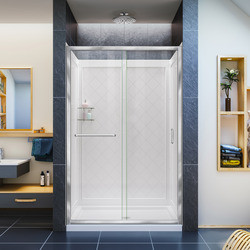DreamLine DL-6107C-01CL The DreamLine Infinity-Z sliding shower or tub door offers classic style with a modern touch. The Infinity-Z will transform your bathroom with a beautiful balance of functionality, elegance and sophistication. A variety of