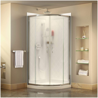 DreamLine Prime DL-6154-01FR Neo Round Sliding Shower Enclosure and Base Kit