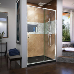 DreamLine DL-6221C-88-01 The DreamLine Flex pivot shower door and SlimLine base kit offers modern appeal at a budget friendly price point. The versatile Flex model combines cutting-edge pivot hardware, simple installation and dependable performance.