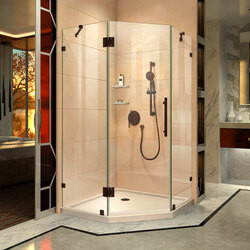 DreamLine DL-6050-22-06 The DreamLine Prism Lux is a fully frameless neo-angle corner shower enclosure with a modern design to transform any shower into a glass oasis. Prism Lux combines style and luxurious design with premium self-closing hinges for