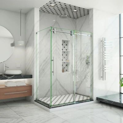 DreamLine Enigma-XO SHEN-6134542-08 Frameless Shower Door Enclosure with Stainless Steel Hardware
