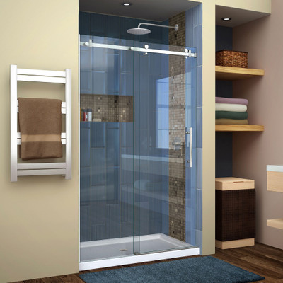 DreamLine Enigma Air SHDR-64487610-07 Frameless Sliding Shower Door, Stainless Steel