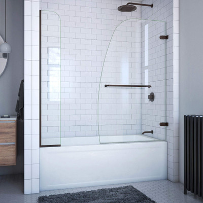 DreamLine AQUA UNO Frameless Single Swing Tub Door with Extender Panel SHDR3534586EX06