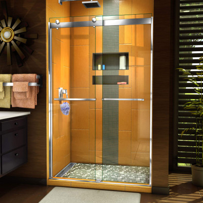DreamLine Sapphire SHDR-6348762-01 Semi-Frameless Sliding Bypass Shower Door with Tempered Glass