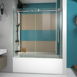 DreamLine SHDR-61606210-08 The DreamLine Enigma-X shower door, tub door or enclosure brings an air of sophistication and luxury with its modern and fully frameless design. The striking stainless steel hardware delivers a perfect mix of exceptional