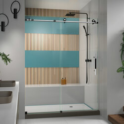 DreamLine SHDR-61607610-18 The DreamLine Enigma-XT shower door, tub door or enclosure brings an air of sophistication and luxury with its modern and fully frameless design. The lustrous stainless steel hardware, in a new Tuxedo finish, is a perfect