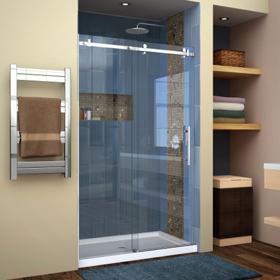DreamLine Enigma Air SHDR-64487610-08 Frameless Sliding Shower Door, Stainless Steel