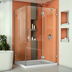 DreamLine SHEN-1334460-01 The Quatra Lux fully frameless hinged shower enclosure has an exquisite modern design and sleek lines to instantly upgrade any bathroom space with stunning looks and superior quality. Immerse yourself into a spa-like shower