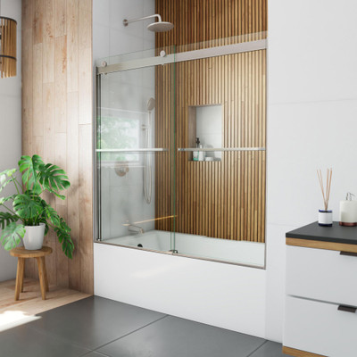 DreamLine Sapphire SHDR-6360602-04 Semi-Frameless Sliding Bypass Shower Door with Tempered Glass