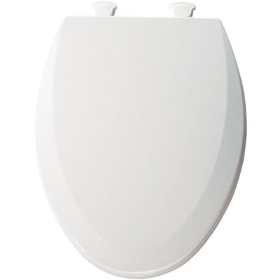 Bemis B1500EC390 Elongated Enameled Wood Toilet Seat in Cotton White with Easy-Clean & Change Hinge