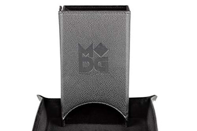 Metallic Dice Games LIC543 Dice Tower: Fold Up Leather BK