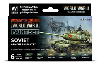 Acrylicos Vallejo VJP70202 MC: WWII: Set: Soviet Armour & Infantry