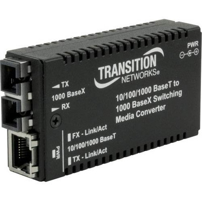 TRANSITION NETWORKS M/GE-PSW-SX-01(LC)NA MINI MED CONV 10/100/1000B-T TO 1000B-SX LC MM