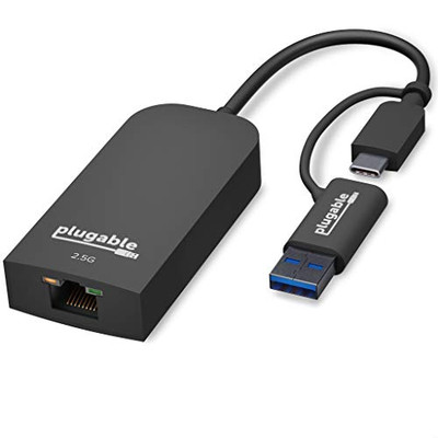 PLUGABLE TECHNOLOGIES USBC-E2500 USB-C TO RJ45 2.5 G LAN ETHERNET ADAPTER