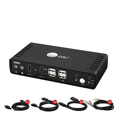 SIIG CE-KV0911-S1 2PORT HDMI 2.0 DUAL-HEAD CONSOLE KVM SWITCH WITH USB 2.0