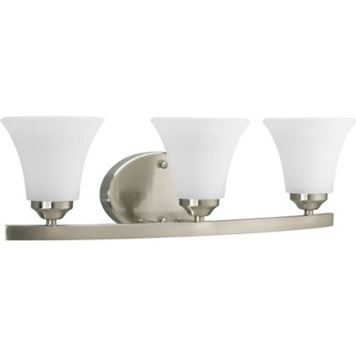 Progress Lighting 94201009 P2010-09 Adorn Collection 3-Light Vanity Fixture, Brushed Nickel