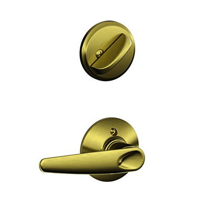 Schlage F59-JAZ-609 F59 JAZ 609 Jazz Interior Lever with Deadbolt, Antique Brass (Interior Half Only)
