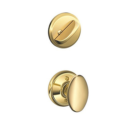 Schlage F59-SIE-605 F59 SIE 605 Siena Interior Knob with Deadbolt, Bright Brass (Interior Half Only)
