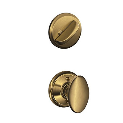 Schlage F59-SIE-609 F59 SIE 609 Siena Interior Knob with Deadbolt, Antique Brass (Interior Half Only)