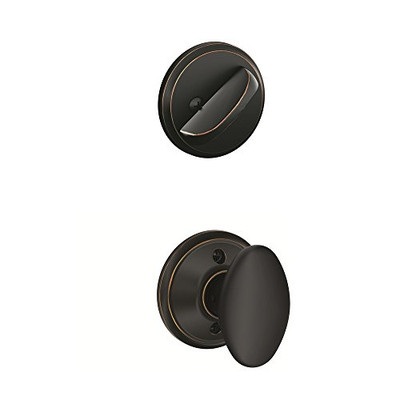 Schlage F59-SIE-716 F59 SIE 716 Siena Interior Knob with Deadbolt, Aged Bronze (Interior Half Only)