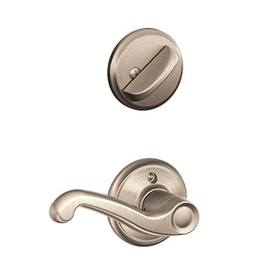 Schlage F59-FLA-619-RH F59 FLA 619 RH Flair Interior Right-Handed Lever with Deadbolt, Satin Nickel (Interior Half Only)