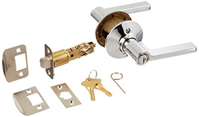 Schlage F51A-LAT-625 F51A LAT 625 Latitude Lever Keyed Entry Lock, Bright Chrome