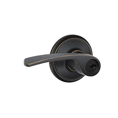 Schlage F51A-MER-716 F51A MER 716 Merano Lever Keyed Entry Lock, Aged Bronze