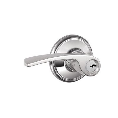Schlage F51A-MER-625 F51A MER 625 Merano Lever Keyed Entry Lock, Bright Chrome