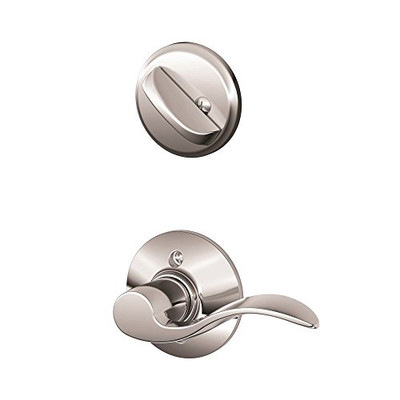 Schlage F59-ACC-625-LH F59 ACC 625 LH Accent Interior Left-Handed Lever with Deadbolt, Bright Chrome (Interior Half Only)