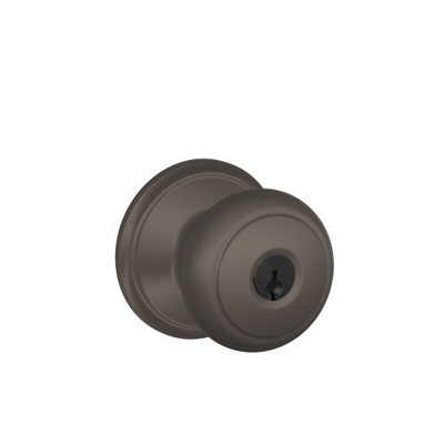 Schlage F51A-AND-613 F51A AND 613 Andover Knob Keyed Entry Lock, Oil Rubbed Bronze