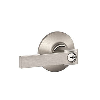 Schlage F51A-NBK-619 F51A NBK 619 Northbrook Lever Keyed Entry Lock, Satin Nickel